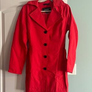 Lands' End Women's Vibrant Coral Orange Trench Coat